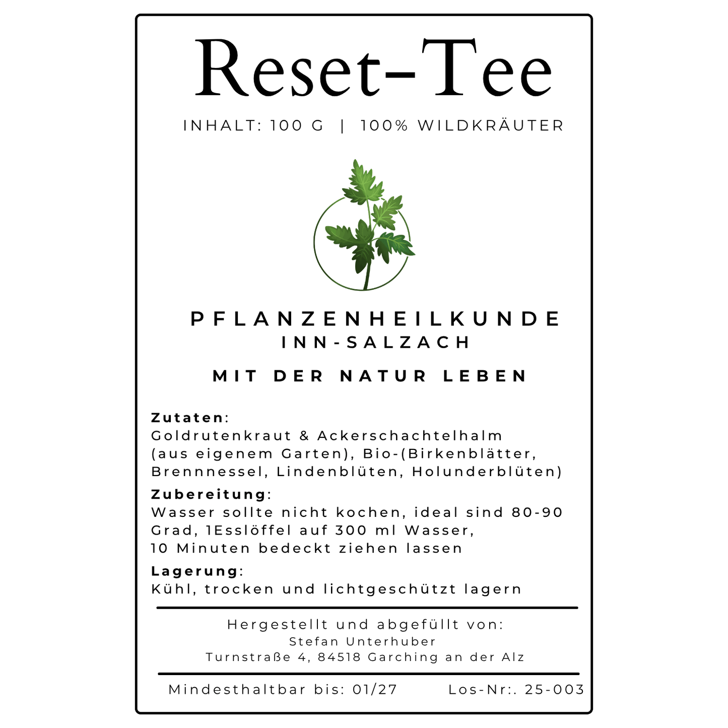 Reset-Tee - Handgesammelte Wildkräuter aus Bayern